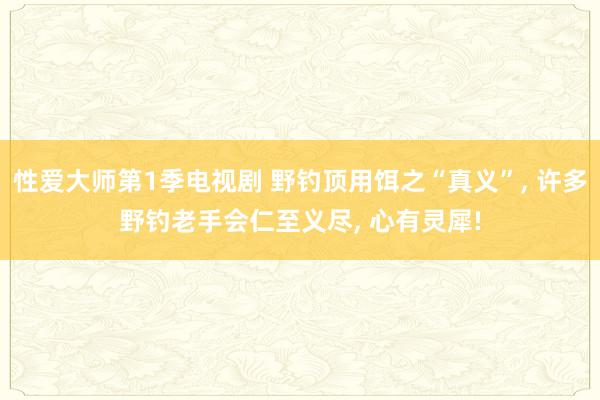 性爱大师第1季电视剧 野钓顶用饵之“真义”， 许多野钓老手会仁至义尽， 心有灵犀!