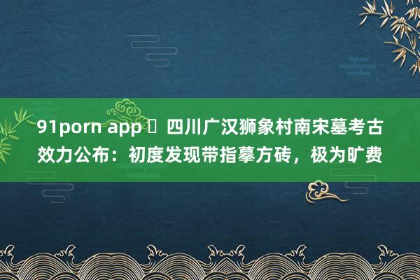 91porn app ​四川广汉狮象村南宋墓考古效力公布：初度发现带指摹方砖，极为旷费