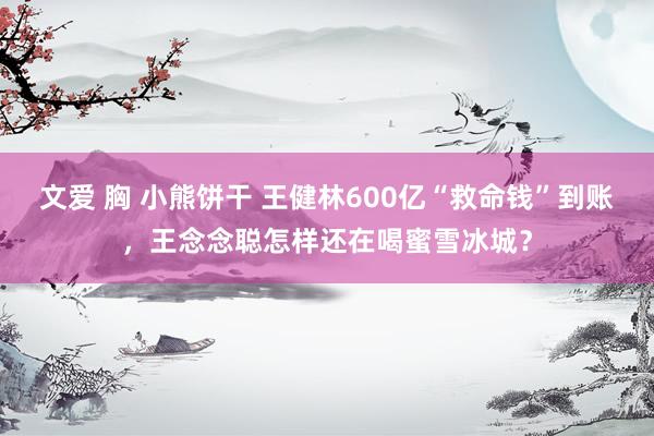 文爱 胸 小熊饼干 王健林600亿“救命钱”到账，王念念聪怎样还在喝蜜雪冰城？