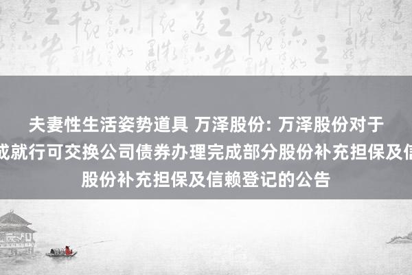 夫妻性生活姿势道具 万泽股份: 万泽股份对于控股鼓动非公成就行可交换公司债券办理完成部分股份补充担保及信赖登记的公告