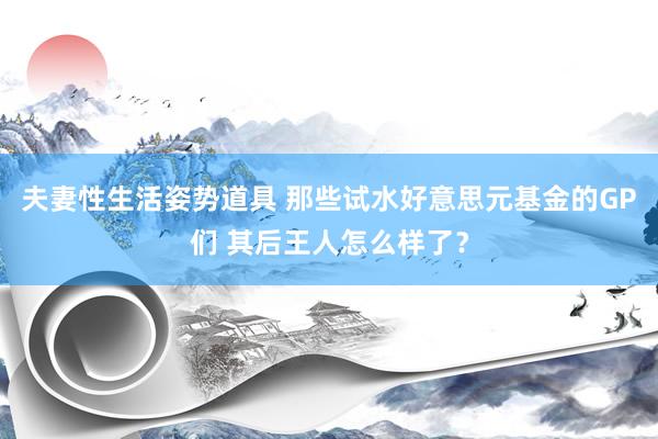 夫妻性生活姿势道具 那些试水好意思元基金的GP们 其后王人怎么样了？