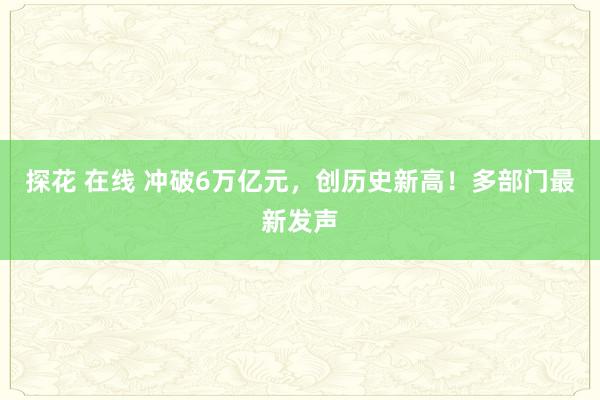 探花 在线 冲破6万亿元，创历史新高！多部门最新发声