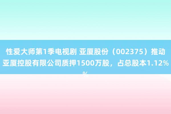 性爱大师第1季电视剧 亚厦股份（002375）推动亚厦控股有限公司质押1500万股，占总股本1.12%