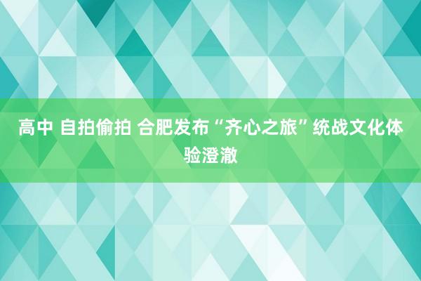 高中 自拍偷拍 合肥发布“齐心之旅”统战文化体验澄澈