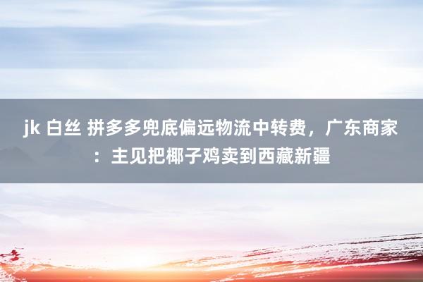 jk 白丝 拼多多兜底偏远物流中转费，广东商家：主见把椰子鸡卖到西藏新疆