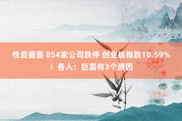 性爱画面 854家公司跌停 创业板指跌10.59%！各人：巨震有3个原因