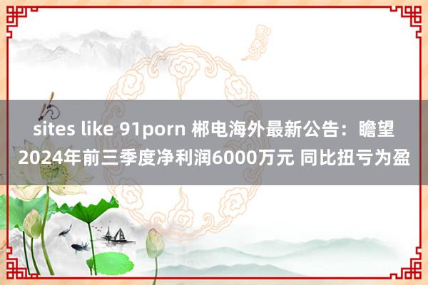 sites like 91porn 郴电海外最新公告：瞻望2024年前三季度净利润6000万元 同比扭亏为盈