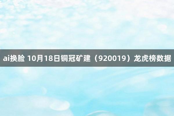 ai换脸 10月18日铜冠矿建（920019）龙虎榜数据