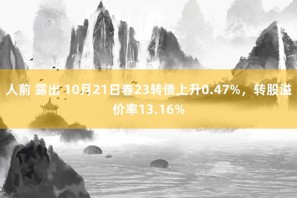 人前 露出 10月21日春23转债上升0.47%，转股溢价率13.16%