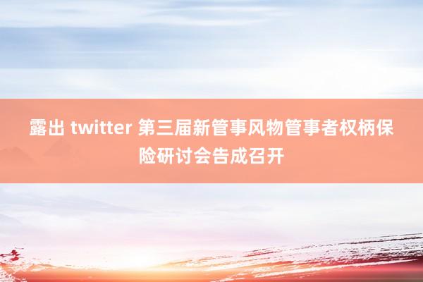 露出 twitter 第三届新管事风物管事者权柄保险研讨会告成召开