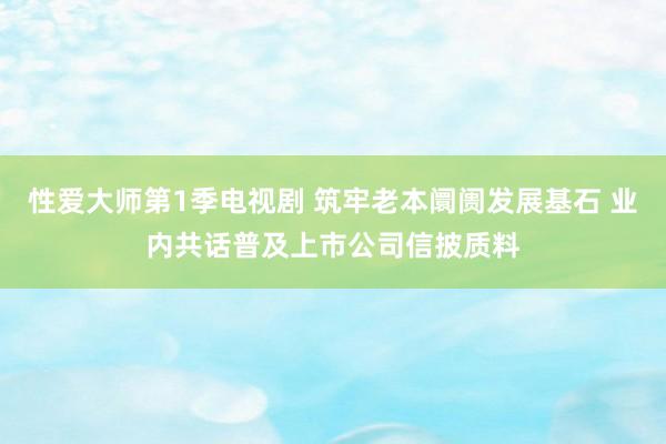 性爱大师第1季电视剧 筑牢老本阛阓发展基石 业内共话普及上市公司信披质料