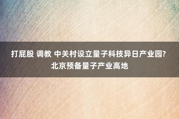 打屁股 调教 中关村设立量子科技异日产业园? 北京预备量子产业高地