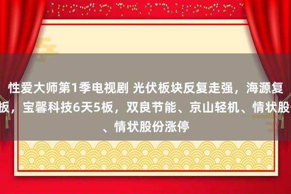 性爱大师第1季电视剧 光伏板块反复走强，海源复材5连板，宝馨科技6天5板，双良节能、京山轻机、情状股份涨停