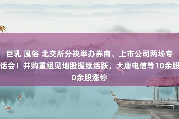 巨乳 風俗 北交所分袂举办券商、上市公司两场专项茶话会！并购重组见地股握续活跃，大唐电信等10余股涨停