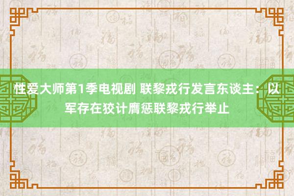 性爱大师第1季电视剧 联黎戎行发言东谈主：以军存在狡计膺惩联黎戎行举止