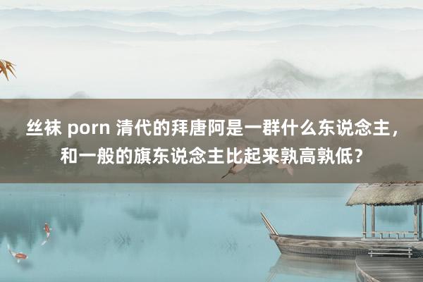 丝袜 porn 清代的拜唐阿是一群什么东说念主，和一般的旗东说念主比起来孰高孰低？