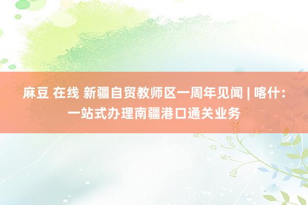 麻豆 在线 新疆自贸教师区一周年见闻 | 喀什：一站式办理南疆港口通关业务