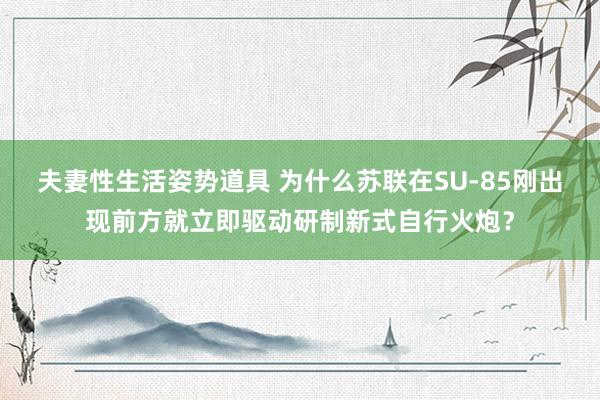 夫妻性生活姿势道具 为什么苏联在SU-85刚出现前方就立即驱动研制新式自行火炮？