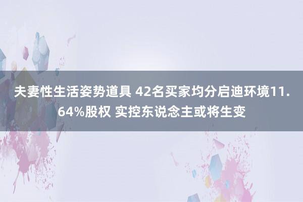 夫妻性生活姿势道具 42名买家均分启迪环境11.64%股权 实控东说念主或将生变