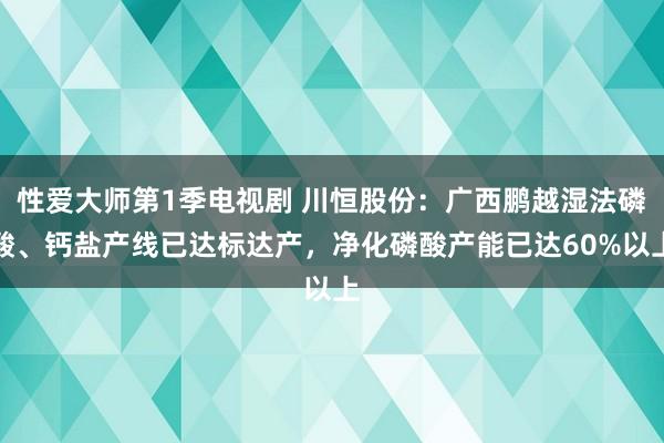 性爱大师第1季电视剧 川恒股份：广西鹏越湿法磷酸、钙盐产线已达标达产，净化磷酸产能已达60%以上