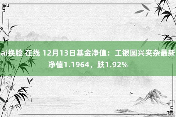 ai换脸 在线 12月13日基金净值：工银圆兴夹杂最新净值1.1964，跌1.92%