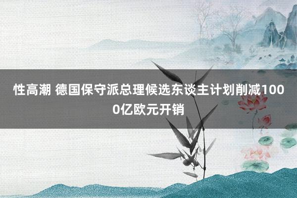 性高潮 德国保守派总理候选东谈主计划削减1000亿欧元开销