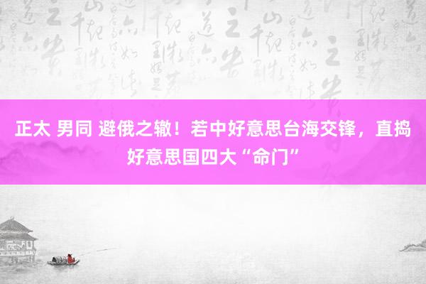 正太 男同 避俄之辙！若中好意思台海交锋，直捣好意思国四大“命门”