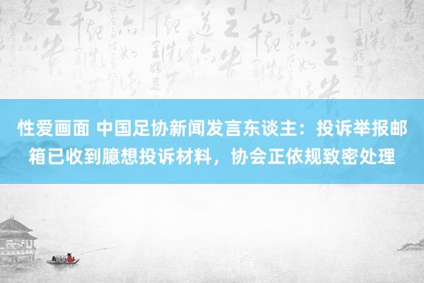 性爱画面 中国足协新闻发言东谈主：投诉举报邮箱已收到臆想投诉材料，协会正依规致密处理