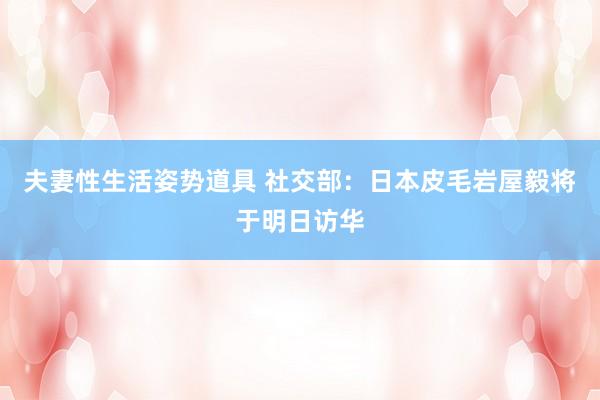 夫妻性生活姿势道具 社交部：日本皮毛岩屋毅将于明日访华