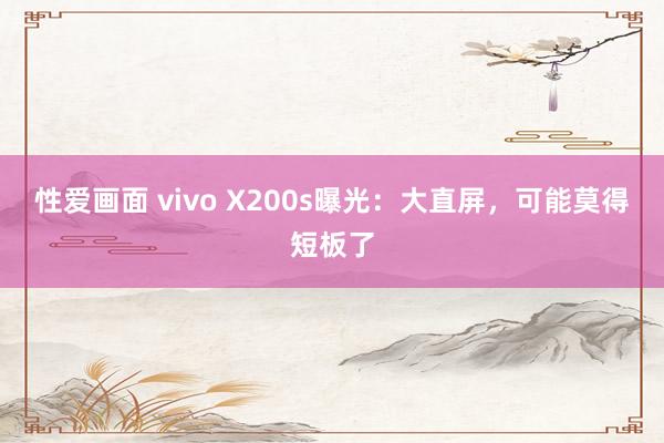 性爱画面 vivo X200s曝光：大直屏，可能莫得短板了